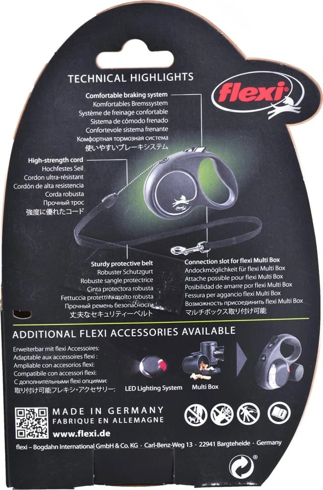 Litar për kafshë Flexi Retractable lead, 5m, e zezë