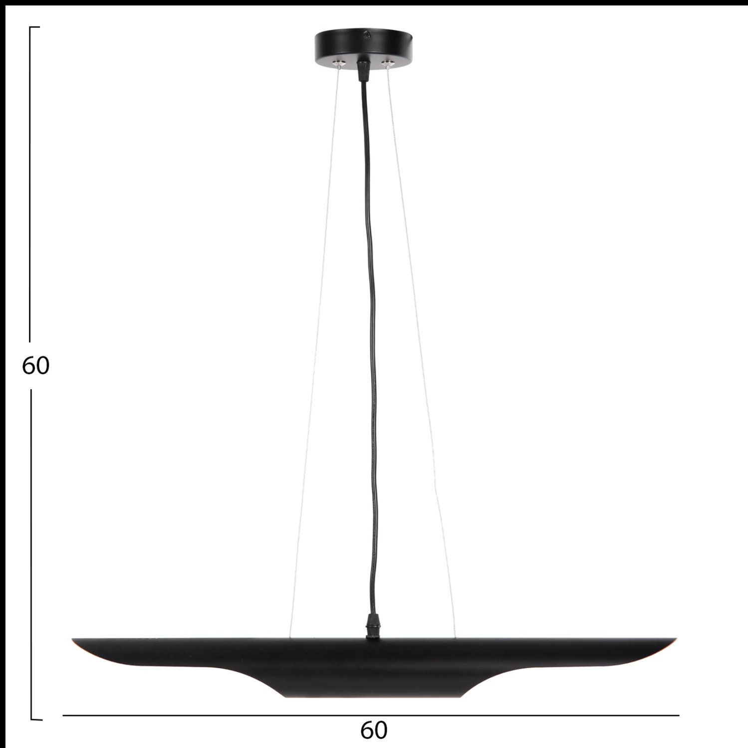 Llambë varëse tavani FH4172, metal i zi, tub-2 llamba, Φ6x60H cm.