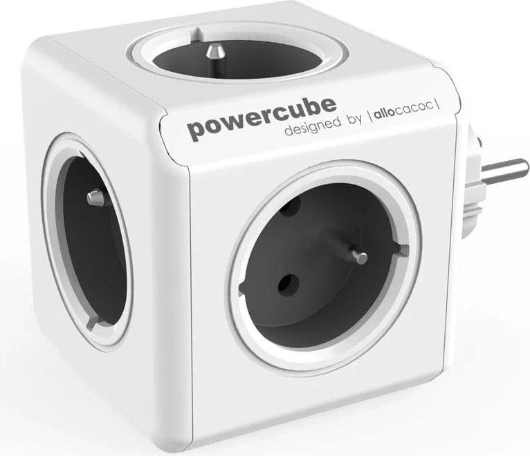 Prizë energjie PowerCube Original, 5x priza, bardhë/hiri