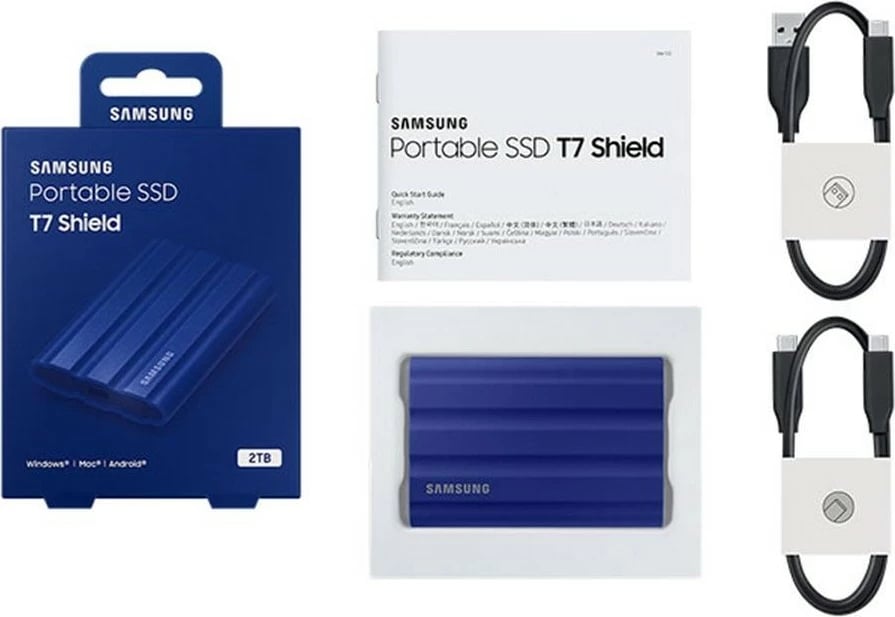 SSD portabël Samsung, blu