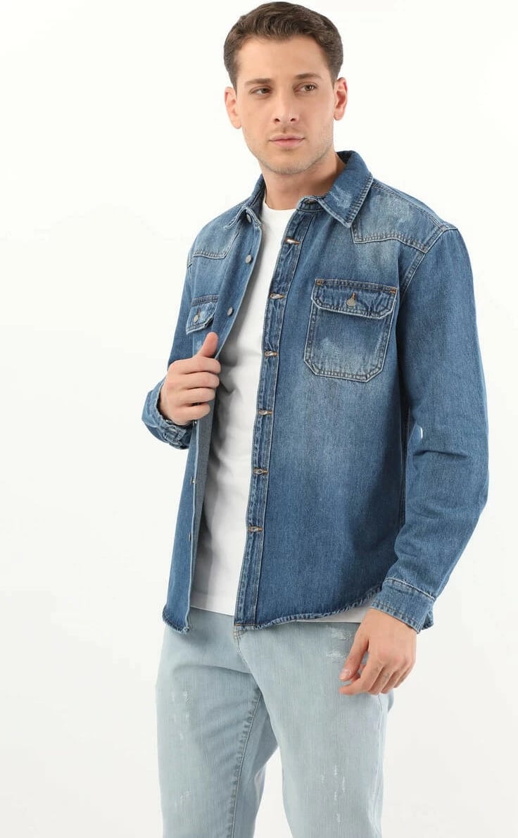 Këmishë xhins për meshkuj Banny Jeans, blu