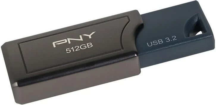 USB PNY Elite PRO V2 3.2, 512GB, e zezë