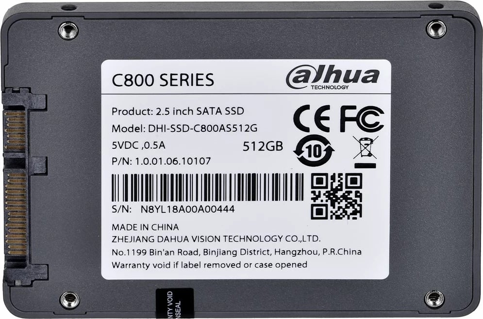 SSD Dahua DHI-SSD-C800AS512G, 2.5", 512 GB, SATA III, 3D NAND