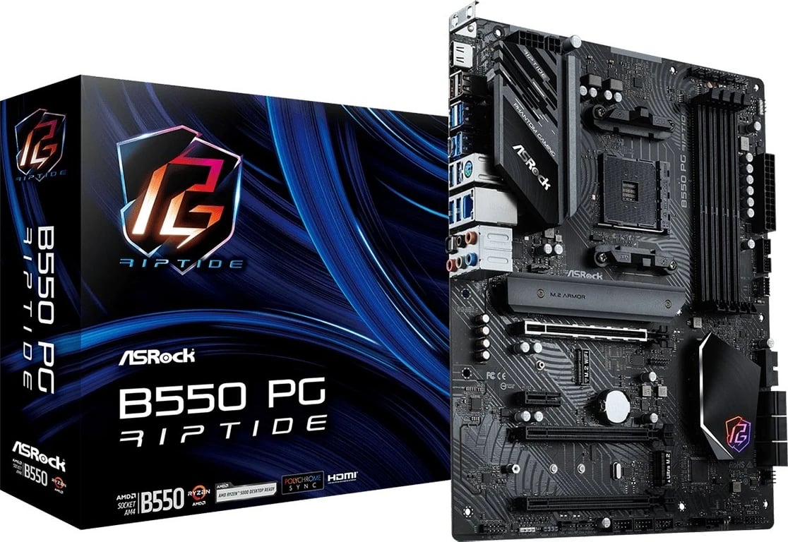 Pllakë amë Asrock B550 PG Riptide, Socket AM4, ATX