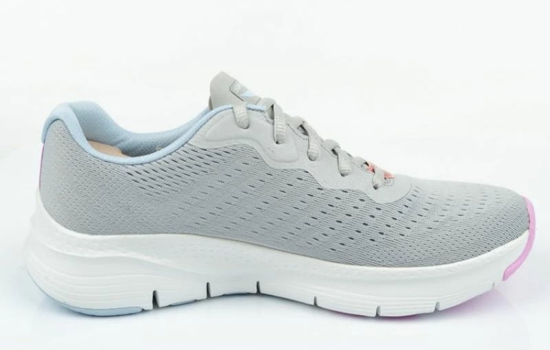 Këpucë Skechers Arch Fit për femra, ngjyrë gri/argjendi