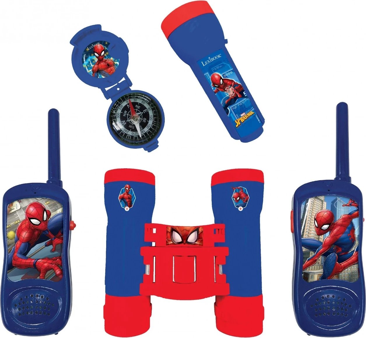 Set aventurash Lexibook Spiderman, me radio, dylbi dhe busull