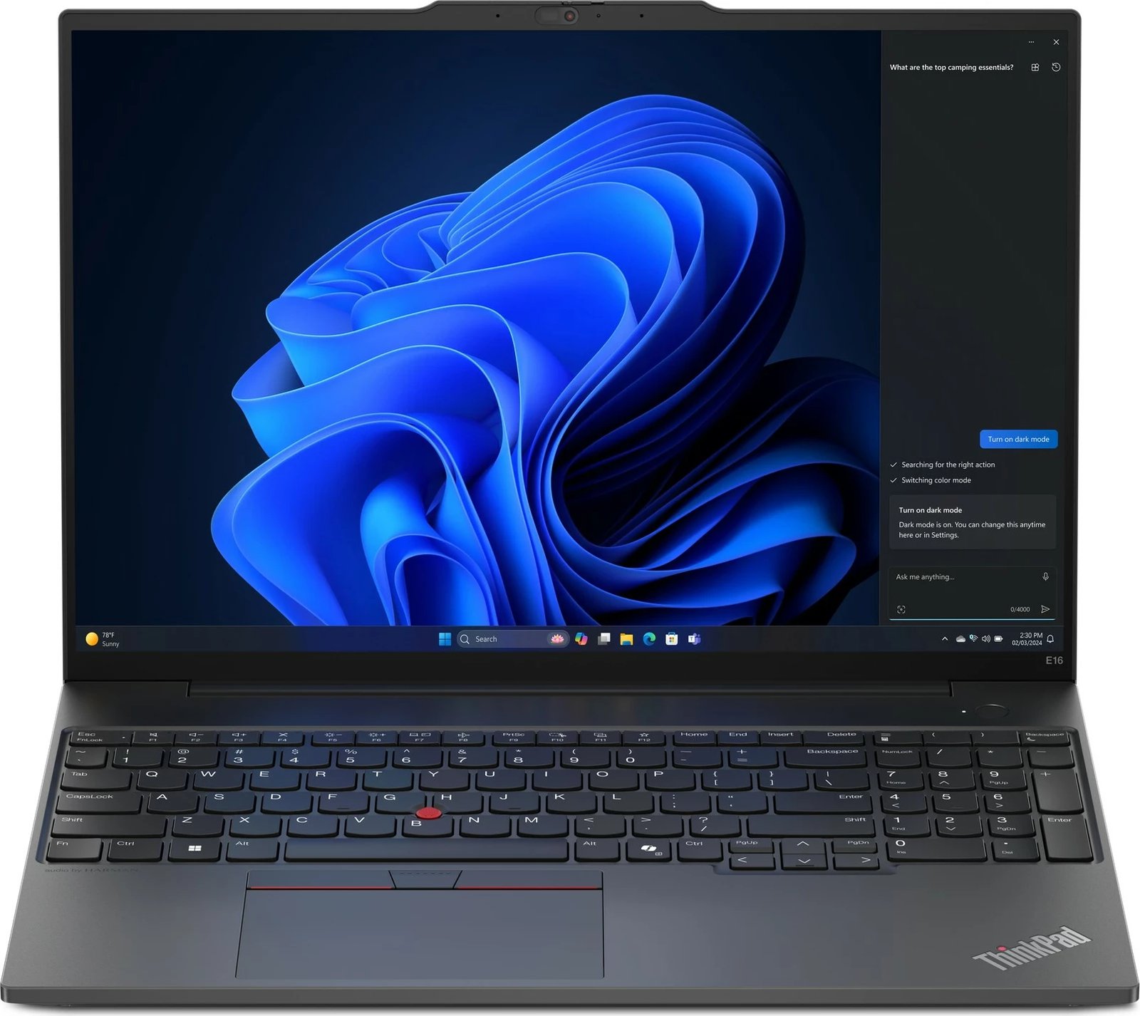 Laptop Lenovo ThinkPad E16, 16", AMD Ryzen 5, 16GB RAM, 512 GB SSD,AMD Radeon Graphics, i zi (DE keyboard)