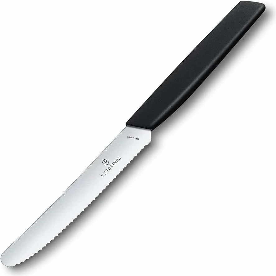 Thikë kuzhine Victorinox Swiss Modern, 11cm e valëzuar, e zezë