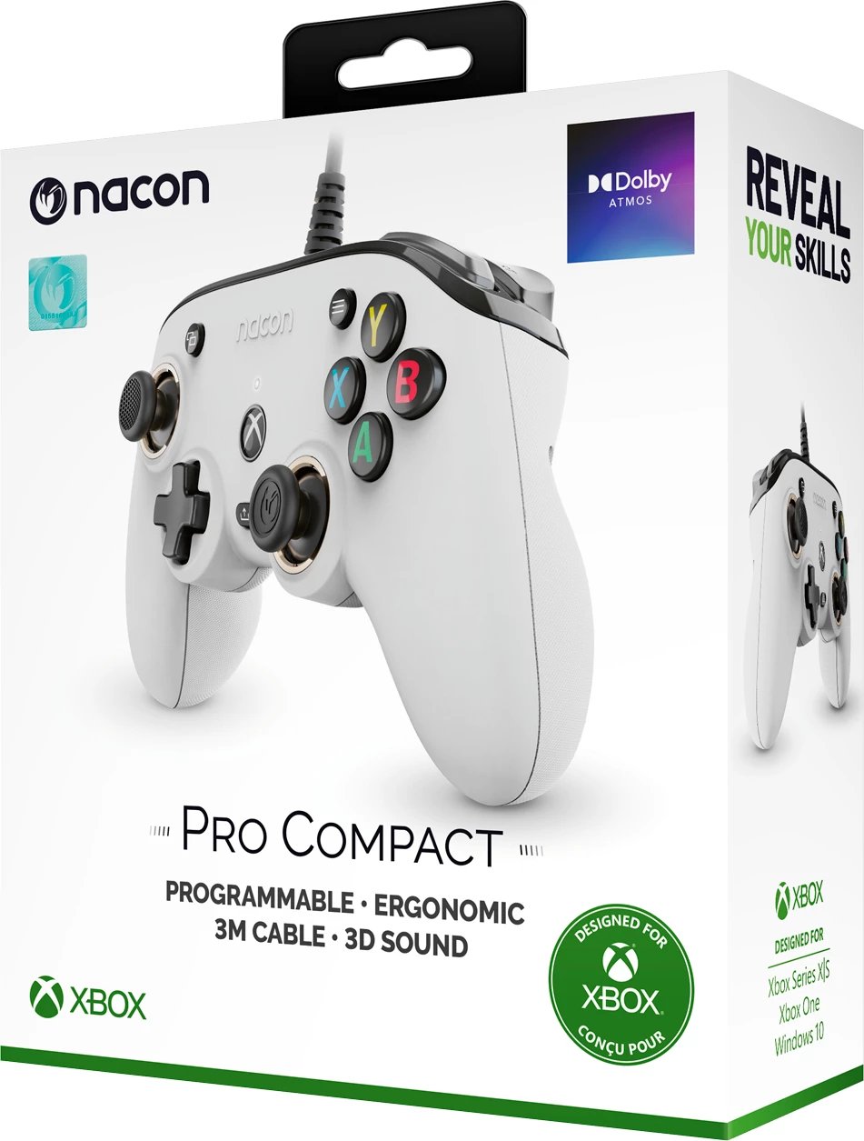 Kontroller për Xbox Microsoft Nacon Pro Compact, i bardhë