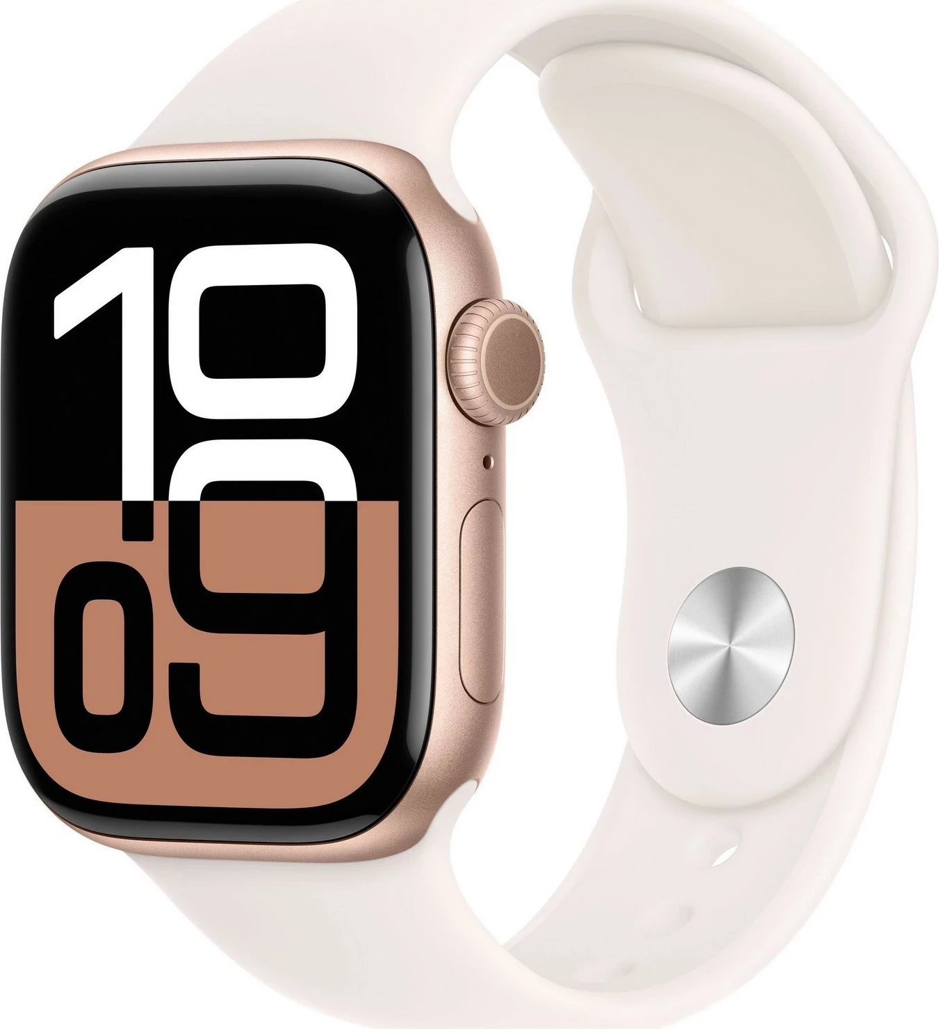 Smartwatch Apple Watch 10, GPS 46mm, Kasë alumini rozë, Rrip sportiv Light Blush