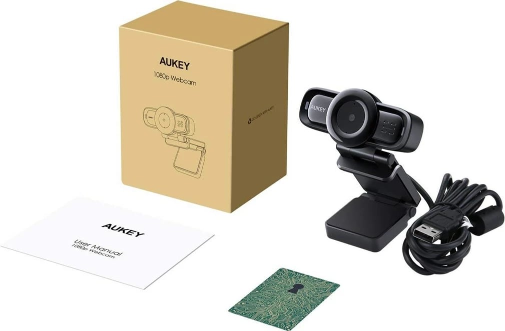 Webcam AUKEY PC-LM3, 2 MP, 1920 x 1080 piksel, USB 2.0, e Zezë