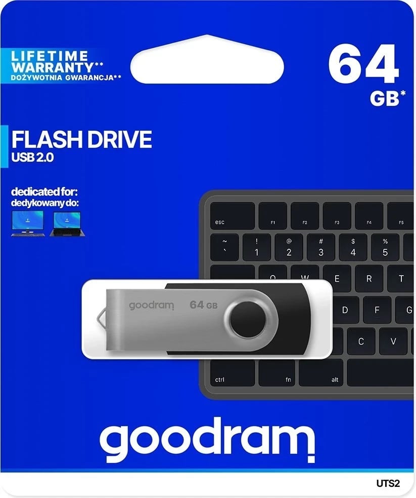 USB GoodRAM UTS2 64GB, USB 2.0, i zi