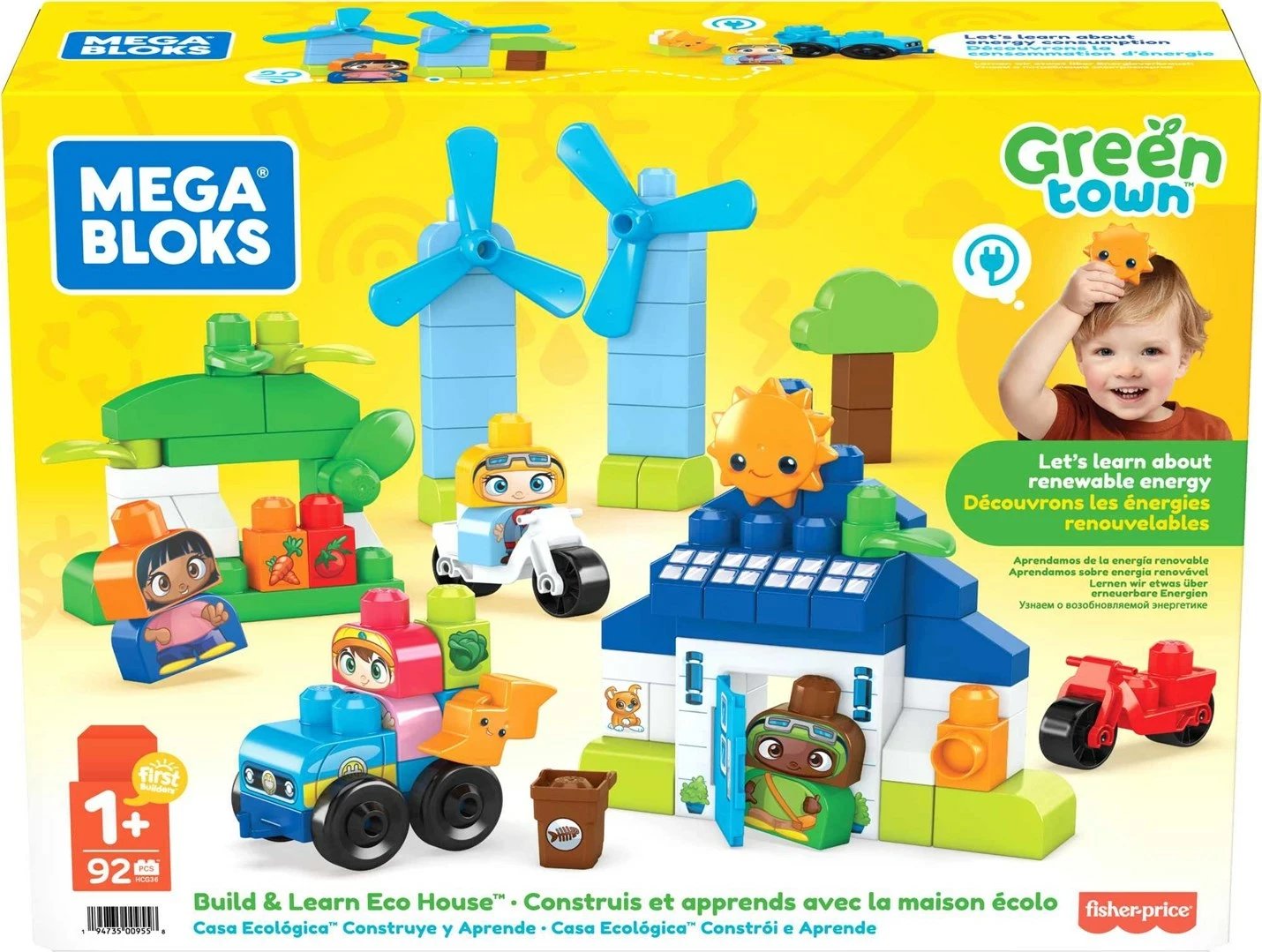 Set ndërtimi MEGA BLOKS Green Town Build & Learn Eco House, shumëngjyrësh