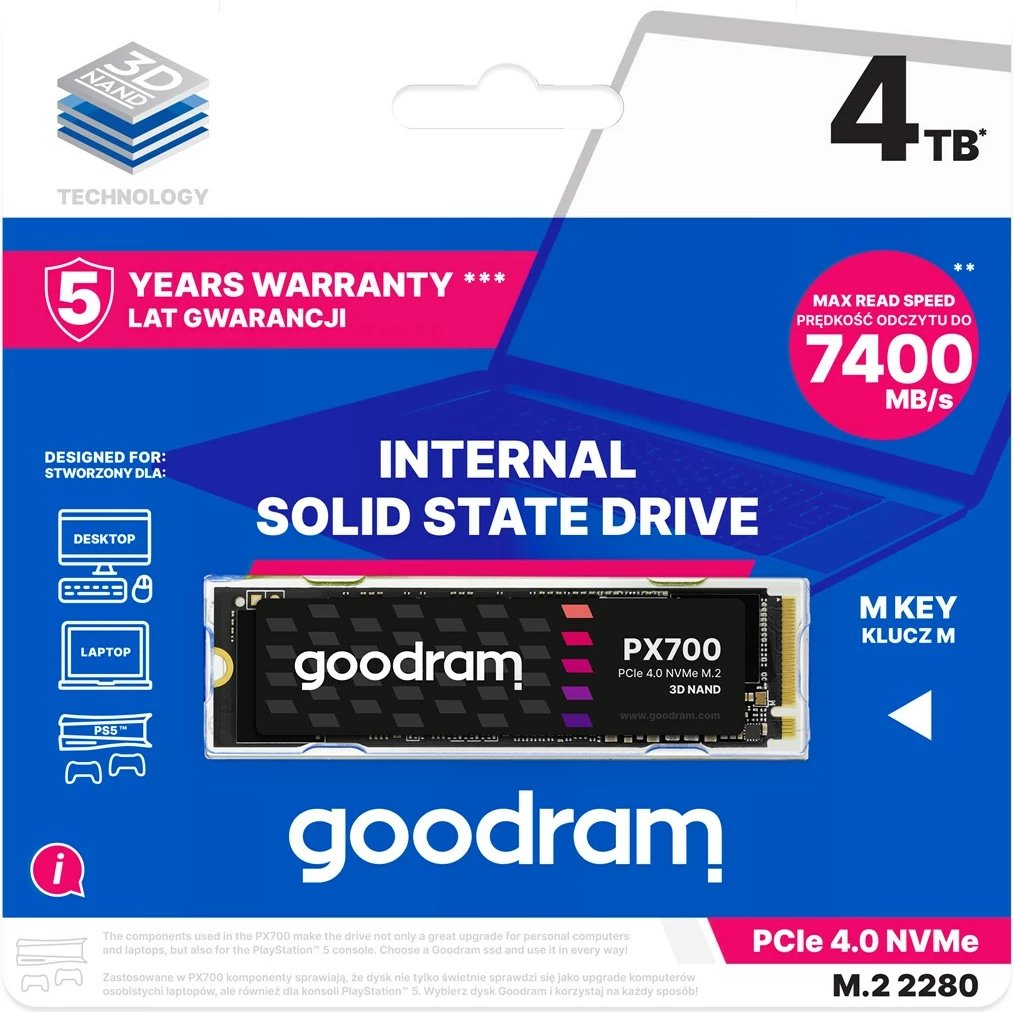 SSD Goodram PX700, 4.1 TB, PCI Express 4.0