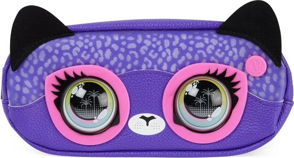 Çantë SPIN MASTER Purse Pets Savannah Spotlight, lodër interaktive dhe çantë crossbody, ngjyrë vjollcë