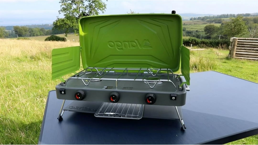 Shporet portativ Vango Combi IR Grill Compact Double, ngjyrë metalike