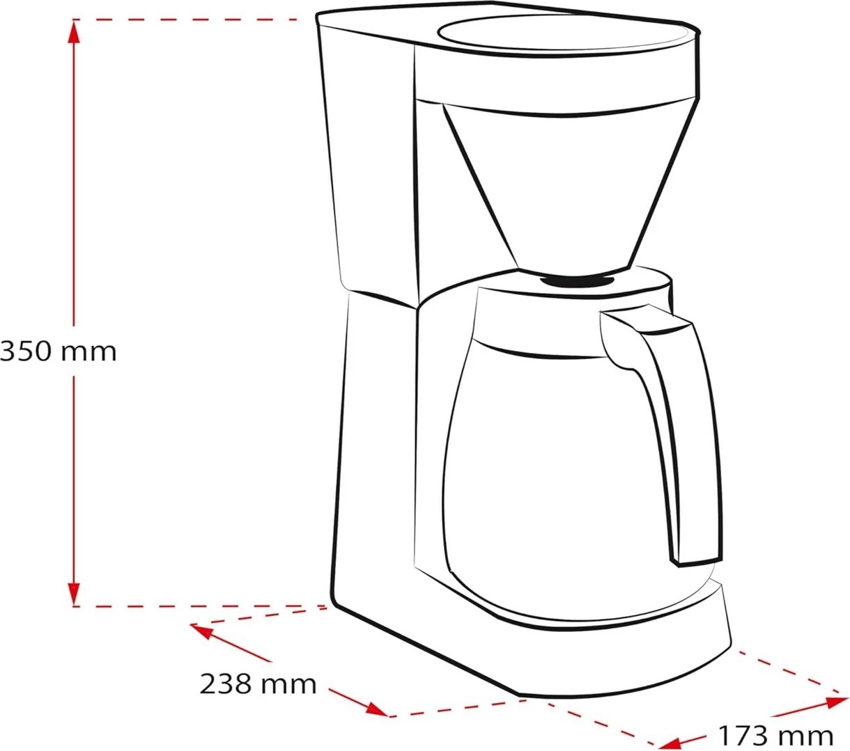 Aparat kafeje Melitta Easy II Therm, 1 L, i zi