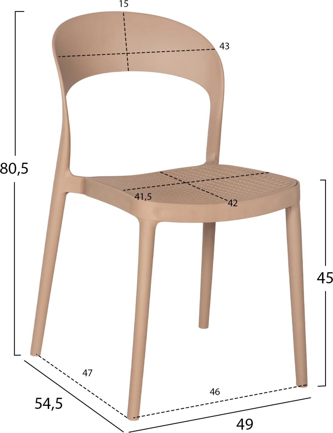 Karrige polipropileni CLEO FH5936.03 kapuçino 49x54,5x80,5Hcm.