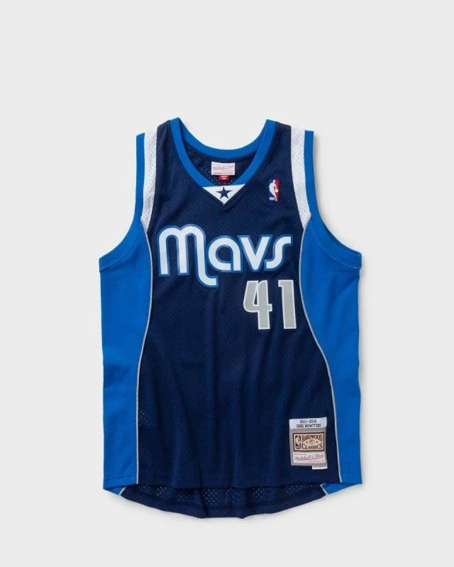 Maicë për meshkuj Mitchell & Ness, NBA Swingman Dallas Mavericks Dirk Nowitzki, blu e errët