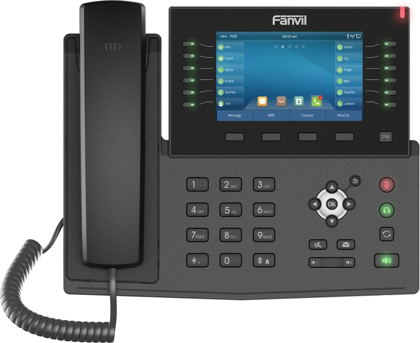 Telefon VoIP Fanvil X7C V2, Ekran i Madh, Ngjyrë e Zezë