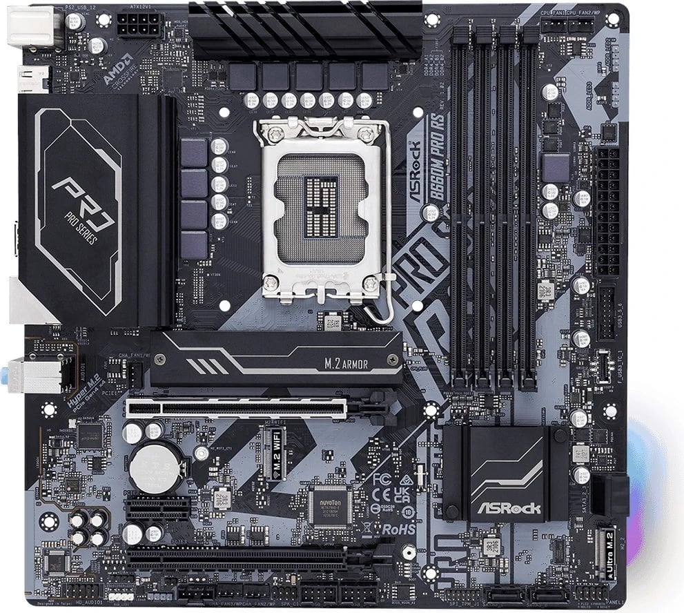 Pllakë amë ASRock B660M Pro RS, Socket 1700, micro-ATX