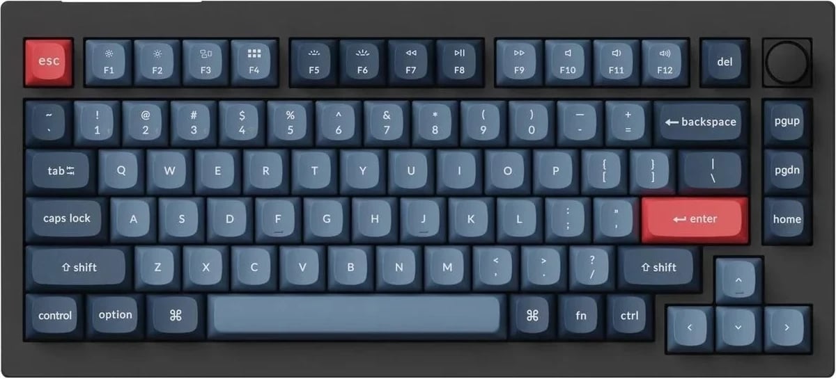 Tastierë Keychron V1 Max, 75%, Brown Switch, e zezë-blu