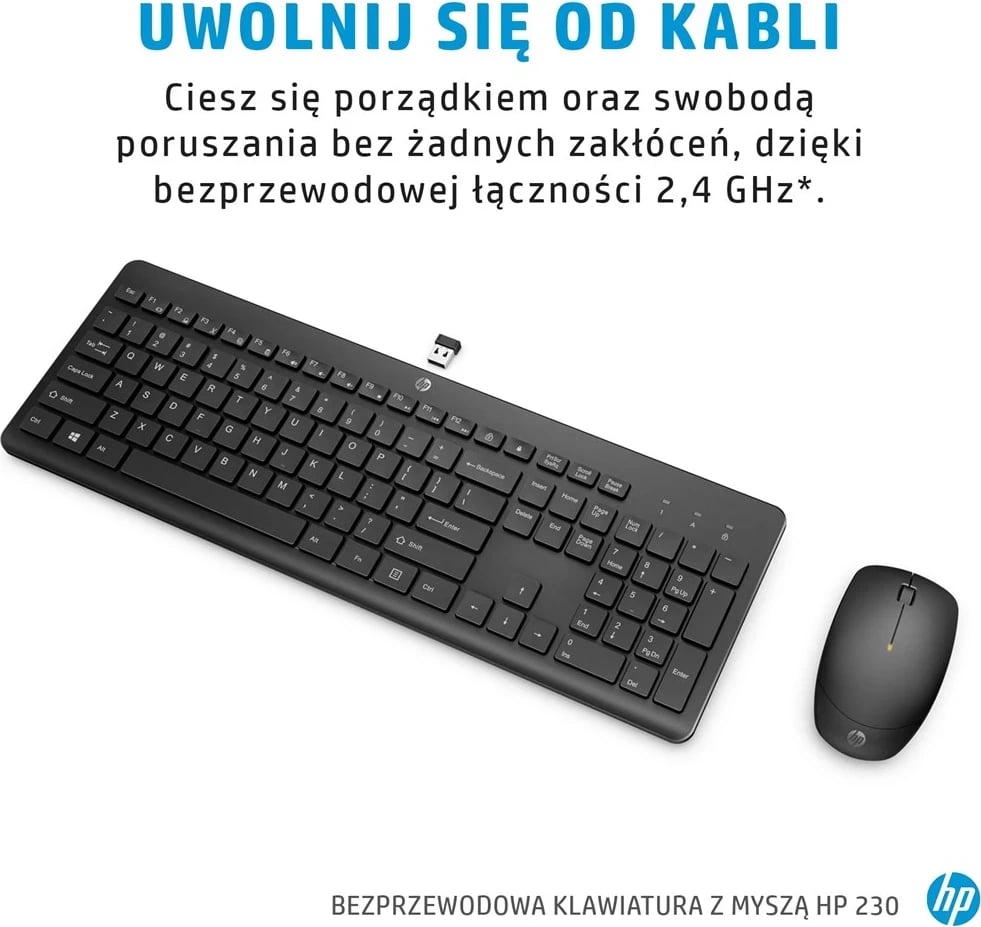 Maus dhe tastierë wireless HP 230, e bardhë