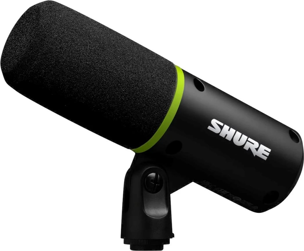 Mikrofon dinamik Shure MV6, USB-C, për lojtarë dhe streamer, Gjelbër