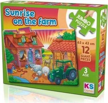 Puzzle për fëmijë KS Games, Sunrise On The Farm, 12 pjesë