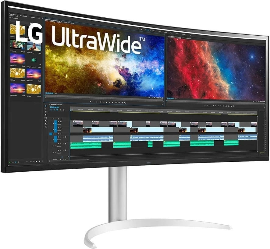 Monitor LG 38BQ85C-W, 95.2 cm (37.5"), 3840 x 1600 pixels, Quad HD+, 5 ms, Bardhë