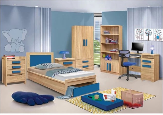 Krevat me sirtar Playroom FH330.01 Sonama-Blu 90x190cm