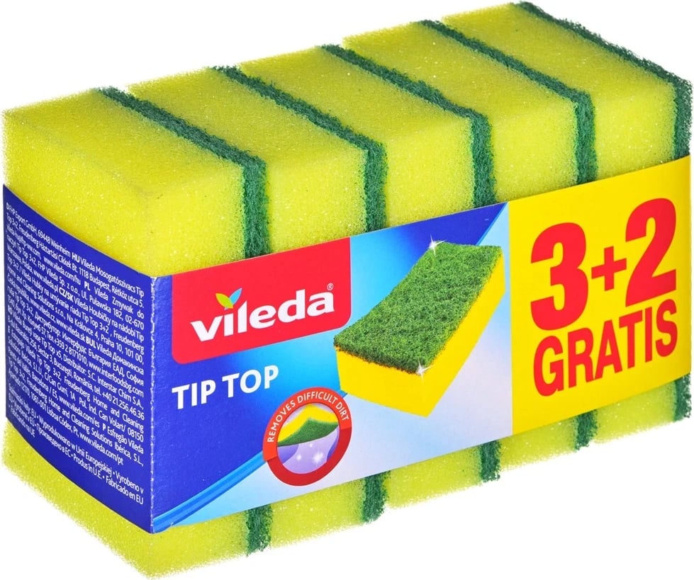 Sfungjer për Pastrim Vileda Tip-Top, 5 copë, Jeshil