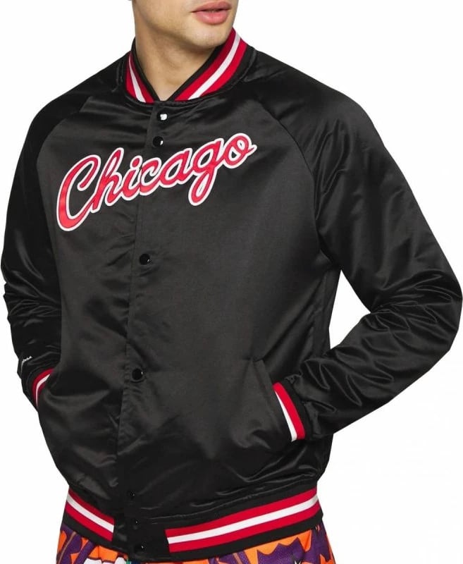 Xhaketë e lehtë për meshkuj Mitchell & Ness NBA Chicago Bulls, e zezë