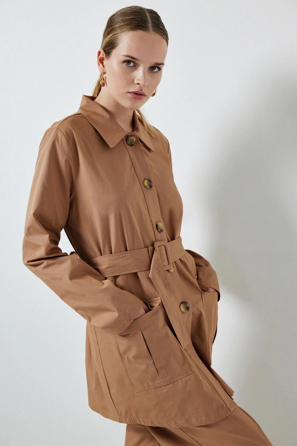 Trench coat për femra Touche, camel