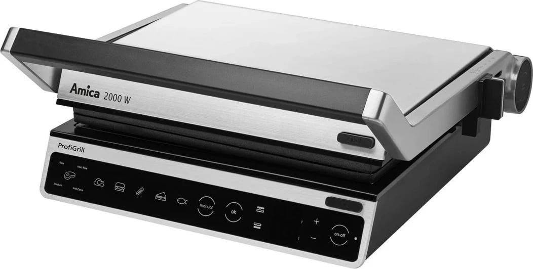 Grill Amica GK 5011 ProfiGrill, 2000 W, Inox, Zi-Argjendtë