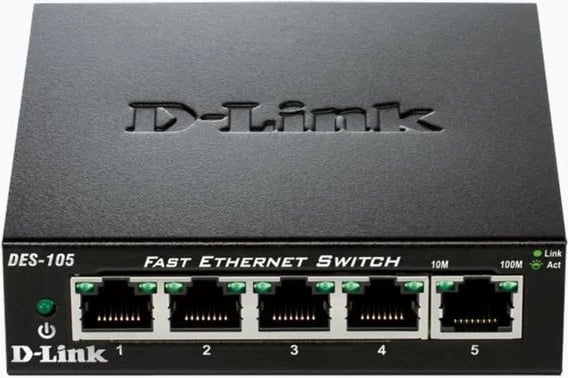 Switch D-Link DES-105E, 5 porte LAN, për zyrë