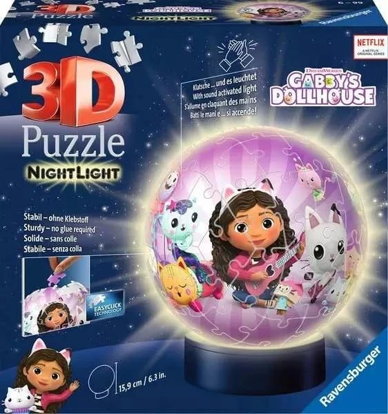 Puzzle 3D Ravensburger Gabby's Dollhouse, 72 copë, Multikolor