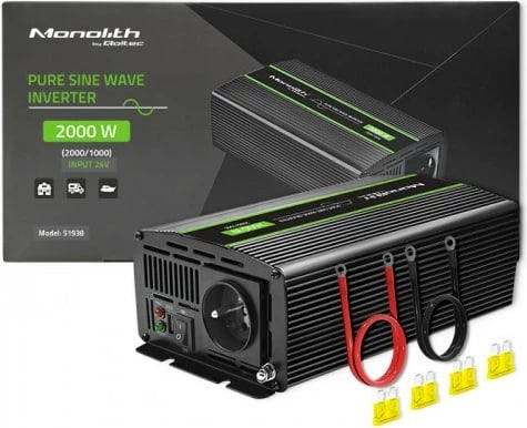 Adaptor/Inverter i Energjisë për Auto Qoltec Monolith 2000 W, Ngjyrë e Zezë