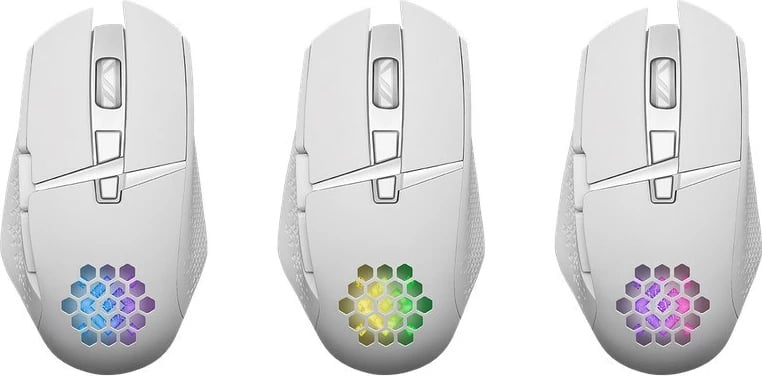 Maus bluetooth Defender GM-514 Glory, RGB, 3200dpi, i bardhë