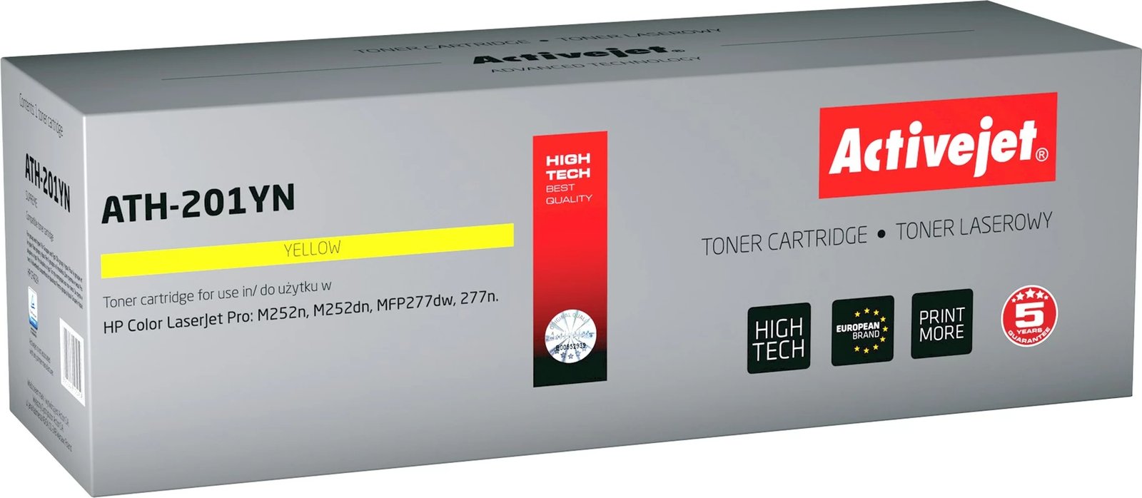 Toner zëvendësues Activejet ATH-201YN për printer HP, i verdhë