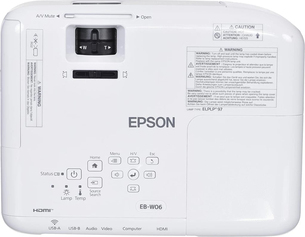 Projektor Epson EB-W06, 3LCD WXGA, 1280x800, i bardhë