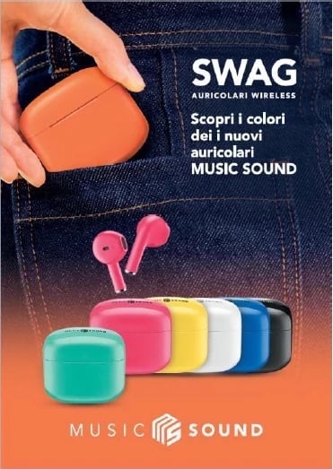 Kufje Bluetooth Cellular Line Swag TWS, Violetto