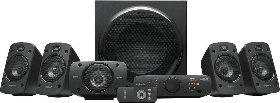 Bokse surround sound Logitech Z906, 5.1 kanale, 500 W, 1000 W, IR, të zeza