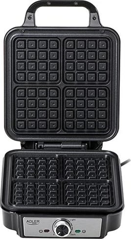 Hekur për waffle Adler AD 3083, 1800 W, Argjendtë