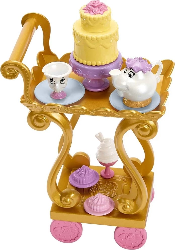 Set lodrash Mattel Disney Princess Belle, HLW20, me karrocë çaji