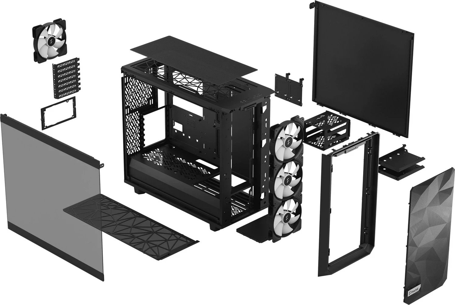 Kasë Fractal Design Meshify 2 Lite RGB, Midi Tower, e zezë