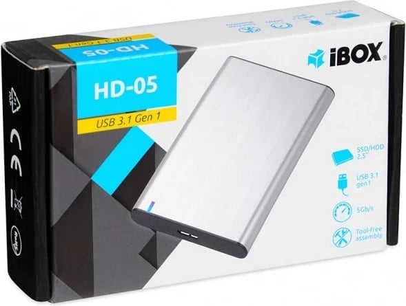 Kutia e jashtme për HDD/SSD iBox HD-05, Gri 2.5"