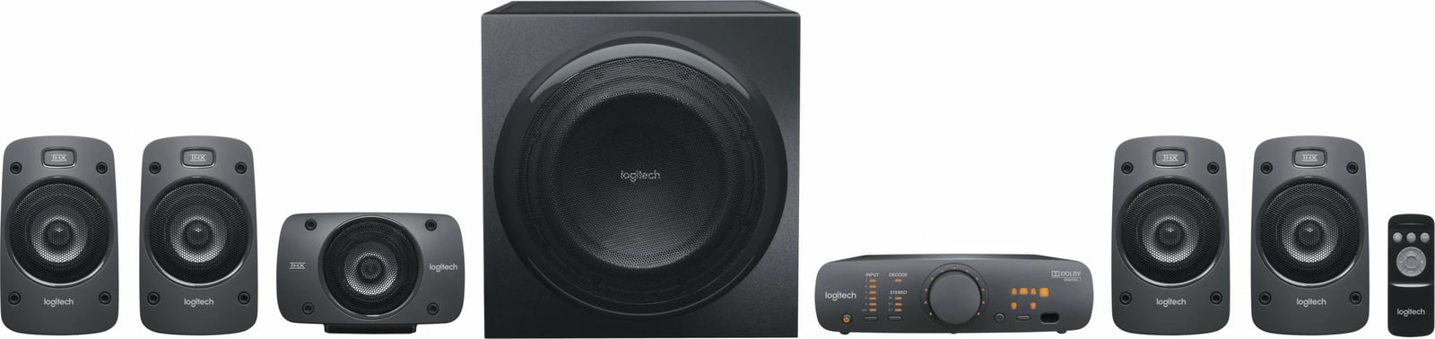 Bokse surround sound Logitech Z906, 5.1 kanale, 500 W, 1000 W, IR, të zeza