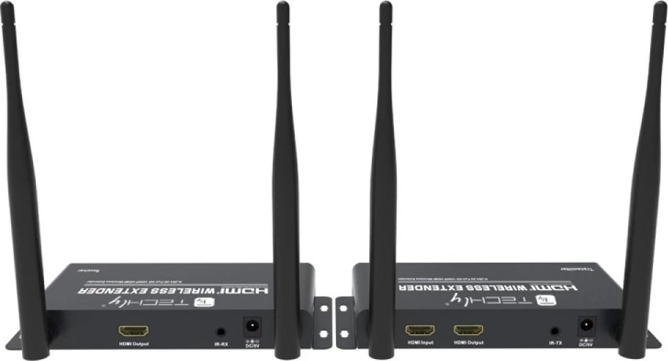 Kit wireless HDMI extender TECHly deri në 200m, ngjyrë e zezë