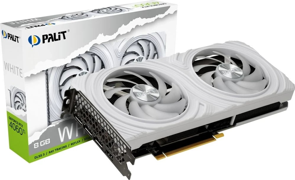 Kartelë grafike Palit GeForce RTX 4060 Ti, 8 GB GDDR6, Bardhë